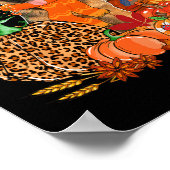 感謝祭ドイツの羊飼いとトルコ秋ポンプ ポスター (角)