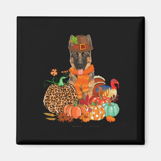 感謝祭ドイツの羊飼いとトルコ秋ポンプ マグネット (正面)