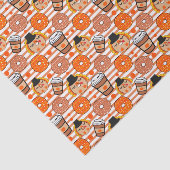 感謝祭ドーナツとコーヒー秋オレンジストライプ色 薄葉紙 (詳細)