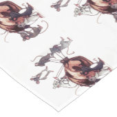 感謝祭ネズミが七面鳥を盗む ショートテーブルランナー (コーナー)