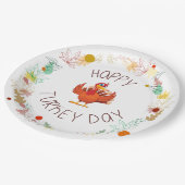 感謝祭ハッピーターキーデイ紅葉 ペーパープレート (アングル)