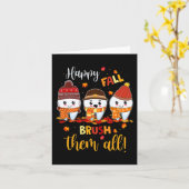 感謝祭ハッピー秋ブラシ彼らすべての歯科デント カード (黄色い花)