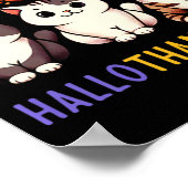 感謝祭ハロウィーンクリスマスキャッツハッピーハロット ポスター (角)