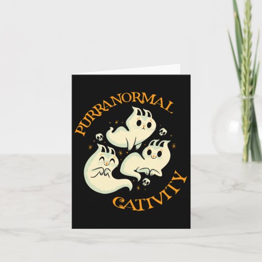 感謝祭ハロウィーン秋おもしろいかわいいpurranormal カード (正面)