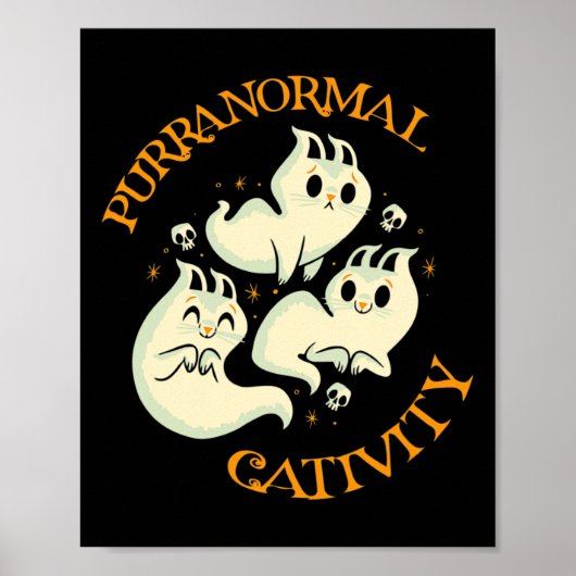 感謝祭ハロウィーン秋おもしろいかわいいpurranormal ポスター (正面)