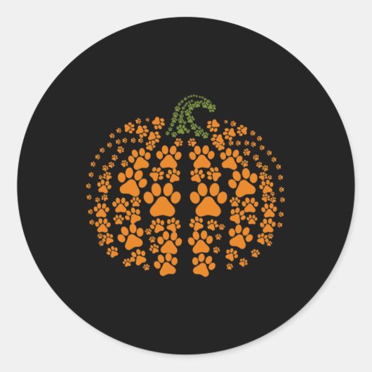 感謝祭ハロウィーン秋かわいいポーズカボッキンペット ラウンドシール (正面)