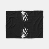 感謝祭ハロウィーン秋怖いスケルトンスカルH フリースブランケット (正面(横))