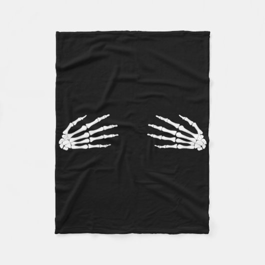 感謝祭ハロウィーン秋怖いスケルトンスカルH フリースブランケット (正面)