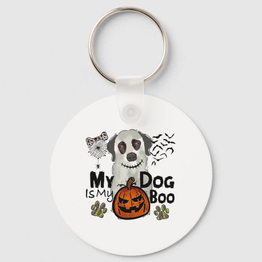 感謝祭ハロウィーン秋私の犬は私のブーポーP キーホルダー (正面)