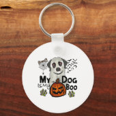 感謝祭ハロウィーン秋私の犬は私のブーポーP キーホルダー (正面)
