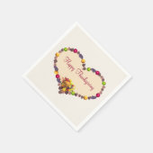 感謝祭ハートとコルヌコピア スタンダードカクテルナプキン (角)