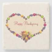 感謝祭ハートとコルヌコピア ストーンコースター (正面)