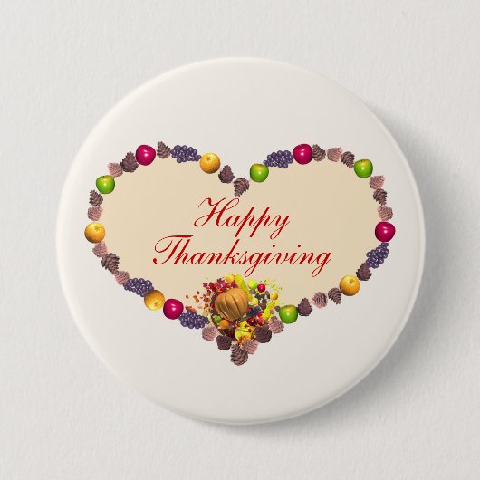 感謝祭ハートとコルヌコピア 缶バッジ (正面)