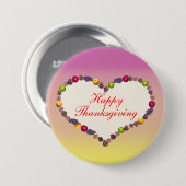 感謝祭ハート – ピンクと黄色 缶バッジ (正面&裏面)