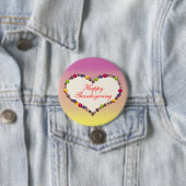 感謝祭ハート – ピンクと黄色 缶バッジ (インサイチュ)