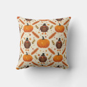 感謝祭ハーベストトルコ&パンプキンパターンピル クッション (裏面)