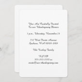 感謝祭ハーベスト·ディナー·レタープレス·トルコ 招待状 (正面/裏面)