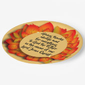 感謝祭バイブル引用文秋リーフプレート ペーパープレート (アングル)