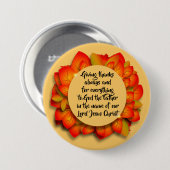 感謝祭バイブル引用文紅葉ラージ 缶バッジ (正面&裏面)