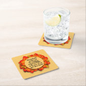 感謝祭バイブル引用文紅葉 スクエアペーパーコースター (インサイチュ)