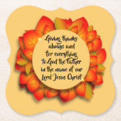 感謝祭バイブル引用文紅葉 ペーパーコースター (正面)