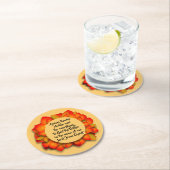 感謝祭バイブル引用文紅葉 ラウンドペーパーコースター (インサイチュ)