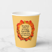 感謝祭バイブル引用文紅葉 紙コップ (正面)