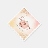 感謝祭バラ金ゴールドグリッターパンプキンナプキンス スタンダードカクテルナプキン (角)