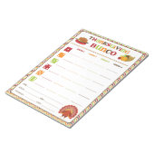 感謝祭バンコパーティーゲームスコアカード ノートパッド (アングル)