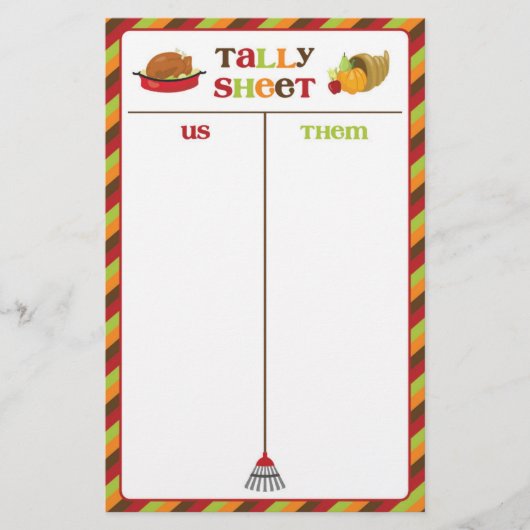 感謝祭バンコパーティーゲーム集計シート (正面)