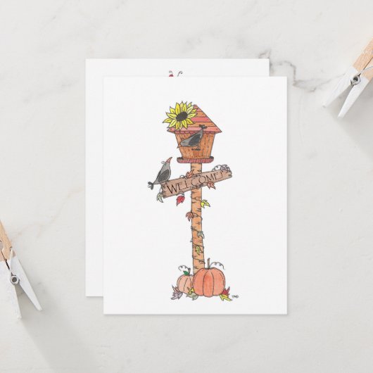感謝祭バードハウス カード (正面/裏面インサイチュ)