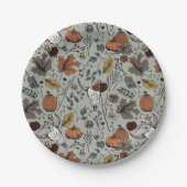 感謝祭パターンカウスカル秋収穫 ペーパープレート (正面)