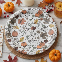 感謝祭パターンカウスカル秋収穫 ペーパープレート