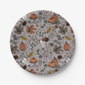 感謝祭パターンカウスカル秋収穫 ペーパープレート (正面)