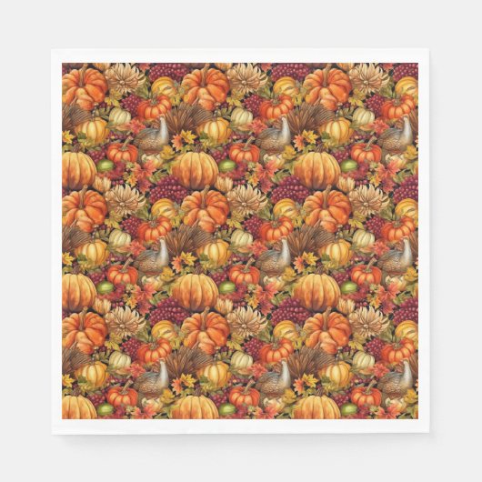 感謝祭パンプキンズターキー秋葉 スタンダードランチョンナプキン (正面)