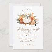 感謝祭パンプキンディナーパーティの招待状 招待状 (正面)