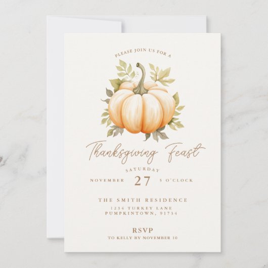 感謝祭パンプキンディナーパーティー 招待状 (正面)