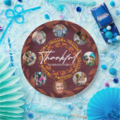 感謝祭パーソナライズされたの写真コラージュ ペーパープレート (パーティー)