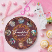 感謝祭パーソナライズされたの写真コラージュ ペーパープレート (パーティー)