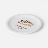 感謝祭パーソナライズされたの秋が一緒に訪れる ペーパープレート (アングル)