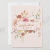 感謝祭パーソナライズされたエレガント楽 招待状 (裏面)