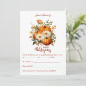 感謝祭パーソナライズされたエレガント楽 招待状 (スタンド正面)