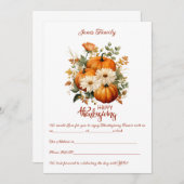 感謝祭パーソナライズされたエレガント楽 招待状 (正面/裏面)