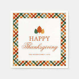 感謝祭パーソナライズされたディナーパーティーナプキンズ スタンダードカクテルナプキン