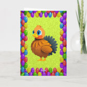 感謝祭パーソナライズされたトルコのグリーティングカード カード (裏面)