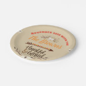 感謝祭パーソナライズされたプレート ペーパープレート (アングル)