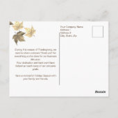 感謝祭パーソナライズされたメッセージ社員 ポストカード (裏面)