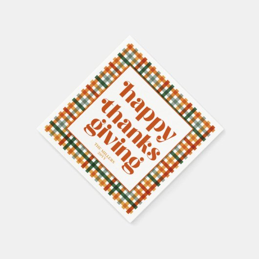 感謝祭パーソナライズされたモダンディナー スタンダードカクテルナプキン (角)