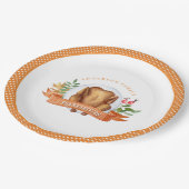 感謝祭パーソナライズされた七面鳥ディナー紙プラ ペーパープレート (アングル)