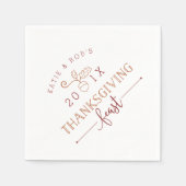 感謝祭パーソナライズされた祭 スタンダードカクテルナプキン (正面)